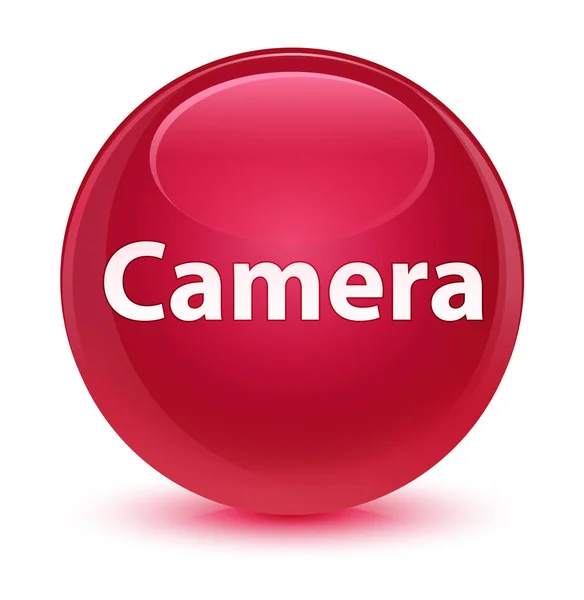 相机玻璃粉红色圆形按钮 — 图库照片