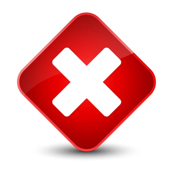 Cancelar icono elegante botón de diamante rojo —  Fotos de Stock
