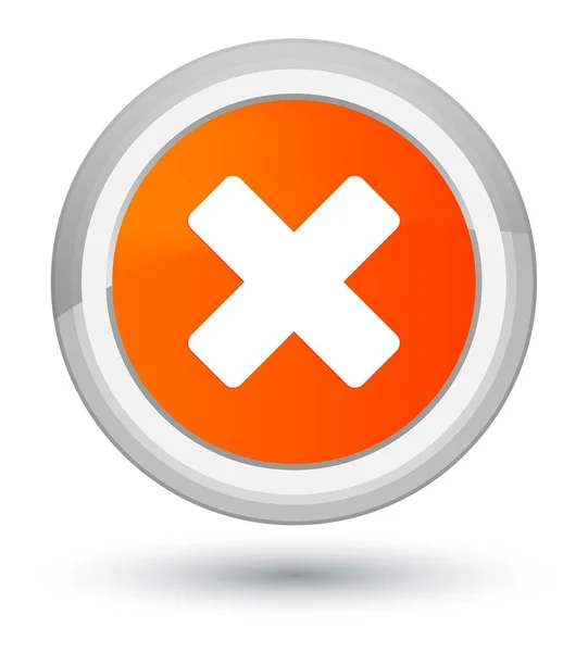 Cancelar icono primer botón redondo naranja — Foto de Stock