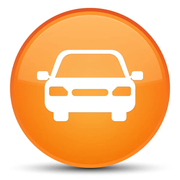 汽车图标特殊橙色圆形按钮 — 图库照片
