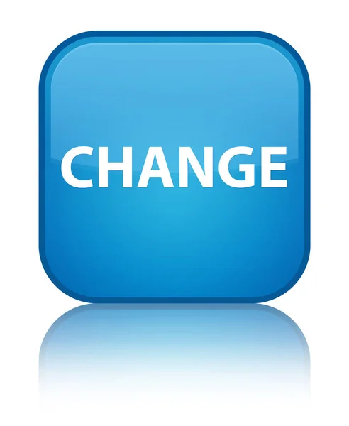 Change special cyan blue square button — Stock Photo, Image