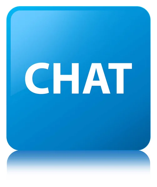 Chat cyan pulsante quadrato blu — Foto Stock