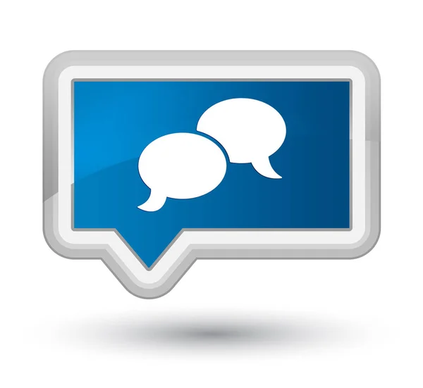 De knoop van de voornaamste blauwe banner van het pictogram van de zeepbel van chat — Stockfoto