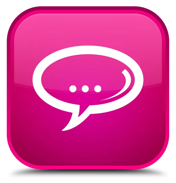 Chat icon special pink square button — Stock Photo, Image