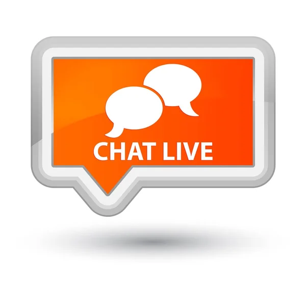 Live chat prime oranje banner knop — Stockfoto