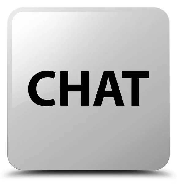 Chat botão quadrado branco — Fotografia de Stock