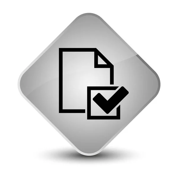 Піктограма контрольного списку елегантна біла алмазна кнопка — стокове фото