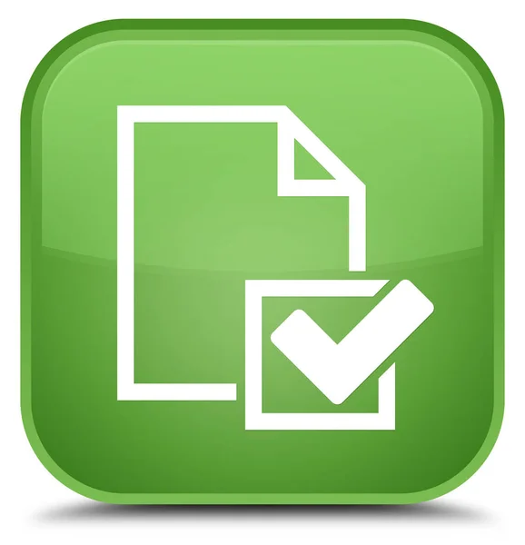 Checklista ikonen särskilda mjuka gröna fyrkantiga knappen — Stockfoto