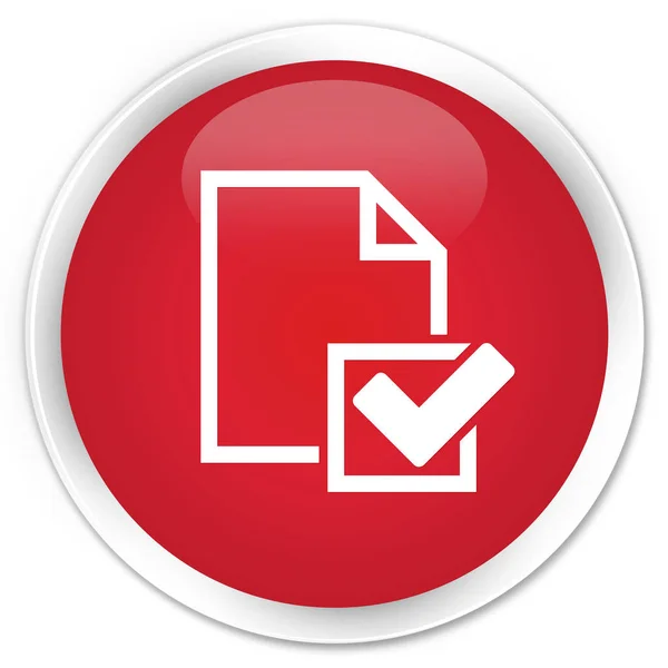 Lista de verificación icono premium botón redondo rojo — Foto de Stock