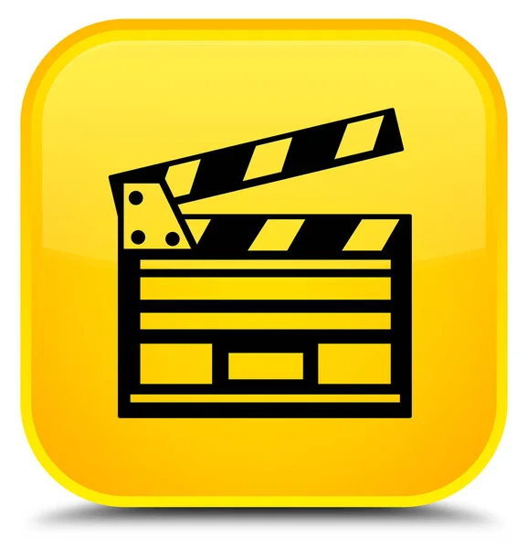 Cinema clip icon special yellow square button — Stock Photo, Image