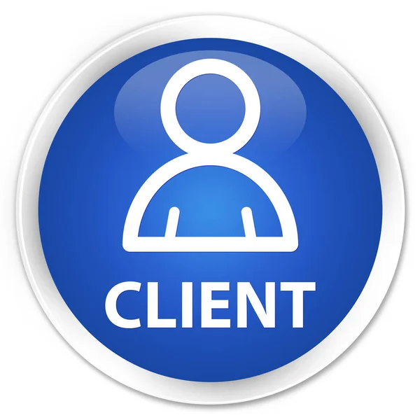 Cliente (ícone de membro) botão redondo azul prémio — Fotografia de Stock