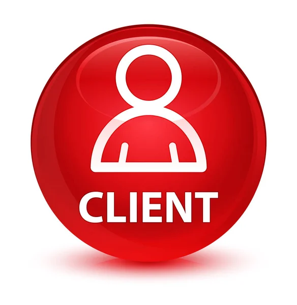 Client (Mitglied-Symbol) glasiger roter runder Knopf — Stockfoto
