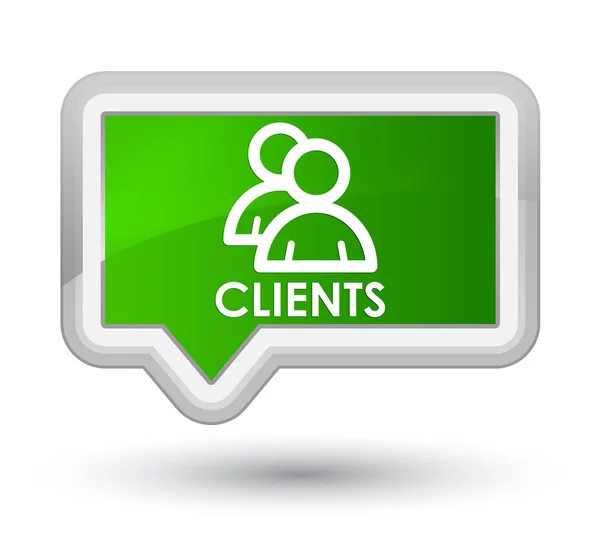Botón de banner verde de los clientes (icono de grupo) —  Fotos de Stock