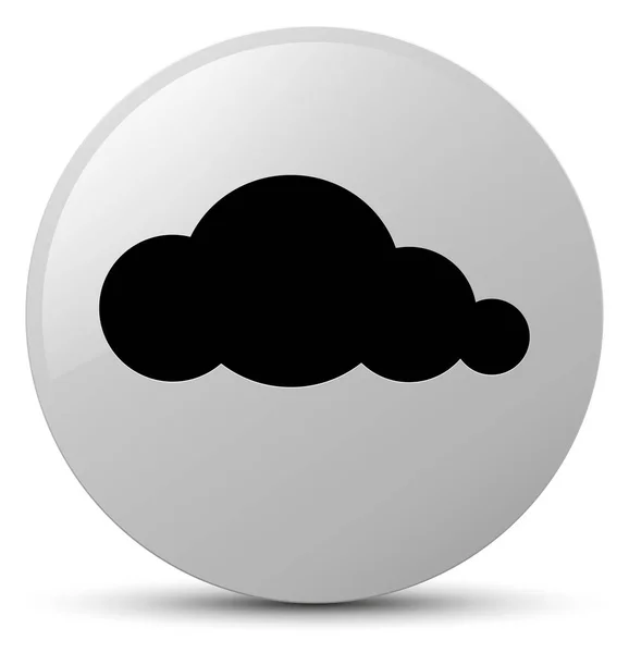 Ícone de nuvem botão redondo branco — Fotografia de Stock