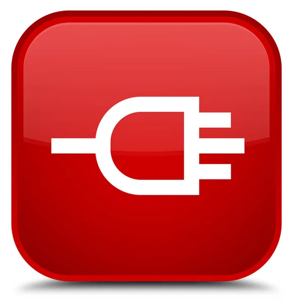 연결 아이콘 특별 한 빨간색 사각형 버튼 — 스톡 사진
