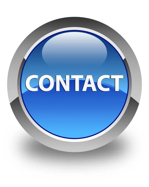 Contact glossy blue round button — Stock Photo, Image