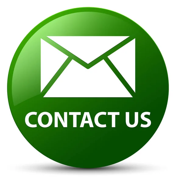 Kontaktieren Sie uns (E-Mail-Symbol) grüne runde Taste — Stockfoto