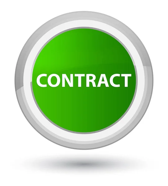 Contract prime green round button — Stock Photo, Image