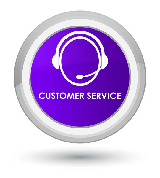 Servicio al cliente (icono de atención al cliente) botón redondo púrpura primo — Foto de Stock