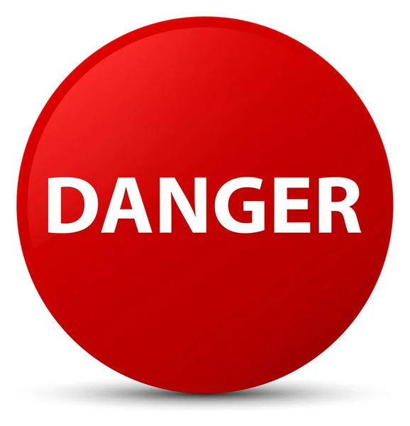 Danger botão redondo vermelho — Fotografia de Stock