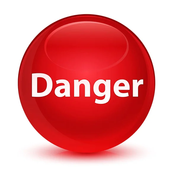 Danger glassy red round button — Stock Photo, Image