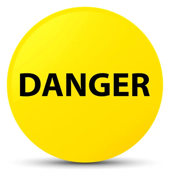 Κίνδυνος κίτρινο στρογγυλό κουμπί — Φωτογραφία Αρχείου
