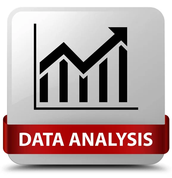 データ分析 (統計アイコン) 白い正方形ボタン赤リボン私 — ストック写真