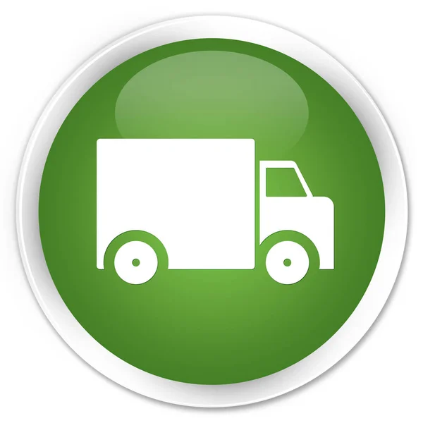 配信トラック アイコン プレミアム ソフト グリーン丸ボタン — ストック写真