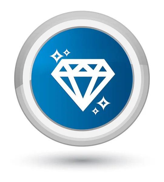 Diamant prime blauwe ronde knoop van het pictogram — Stockfoto