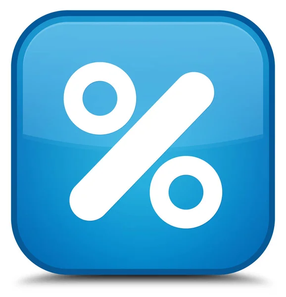 Discount icon special cyan blue square button — Stock Photo, Image