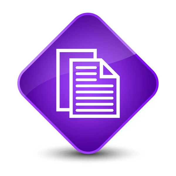 Document pages icon elegant purple diamond button — Stock Photo, Image