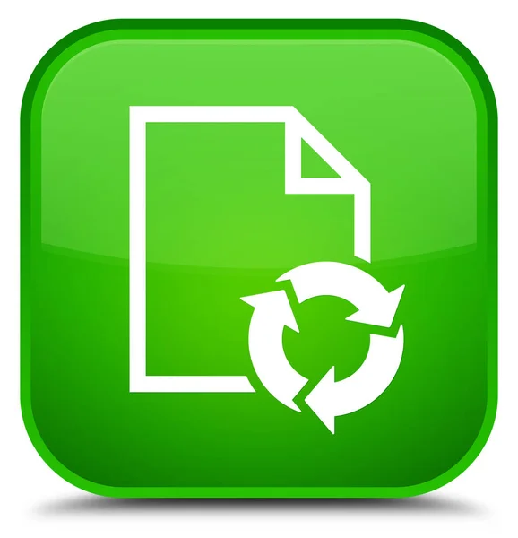 Dokumentum folyamat ikon különleges zöld négyzet gomb — Stock Fotó