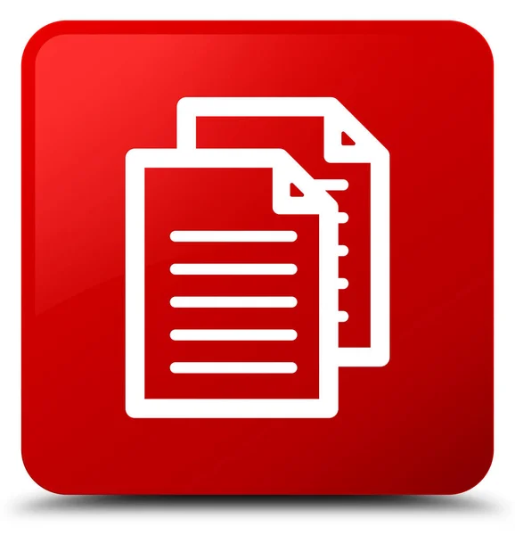 Dokumen ikon tombol persegi merah — Stok Foto