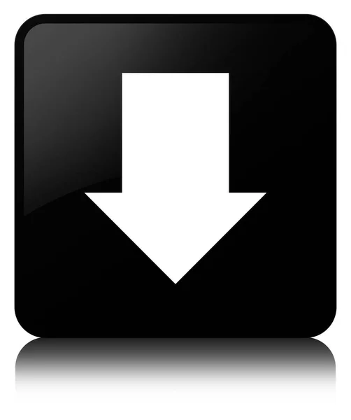 Stáhnout šipku ikony černé čtvercové tlačítko — Stock fotografie