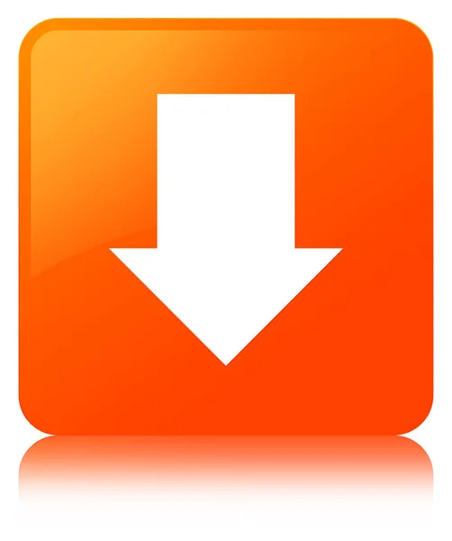 Baixar ícone de seta laranja botão quadrado — Fotografia de Stock