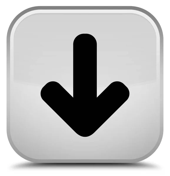 Ladda ner pilen ikonen speciella vita fyrkantiga knappen — Stockfoto