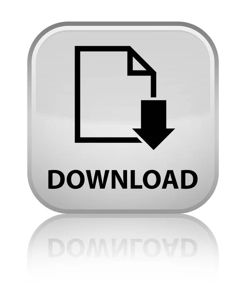 Download (document icon) special white square button — Stock Photo, Image