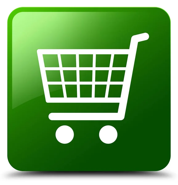 Icono de comercio electrónico verde botón cuadrado — Foto de Stock