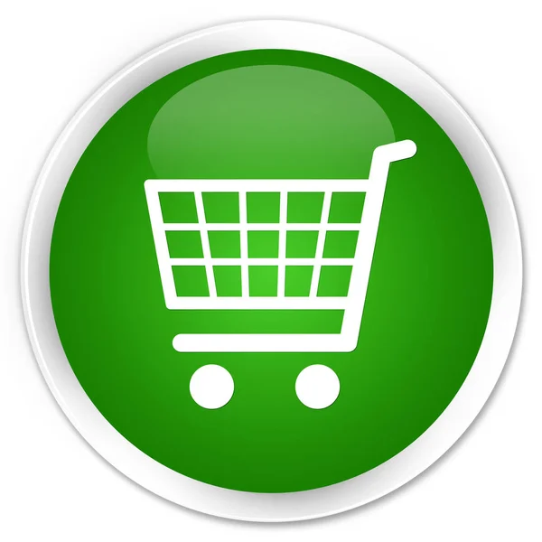 Icono de comercio electrónico botón redondo verde premium — Foto de Stock