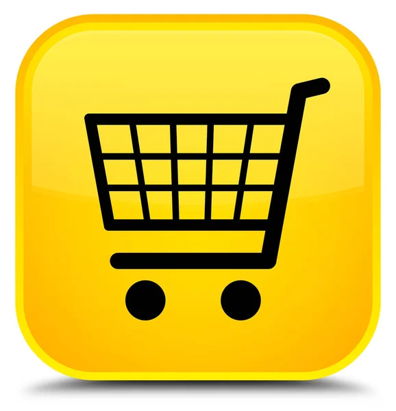 Ícone de comércio eletrônico botão quadrado amarelo especial — Fotografia de Stock