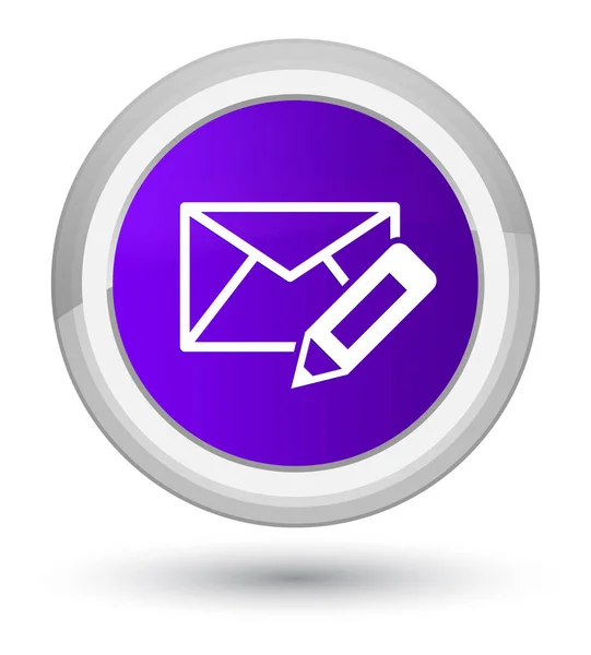 Editar ícone de e-mail roxo botão redondo — Fotografia de Stock