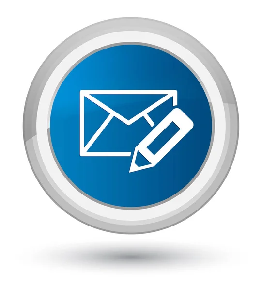 Editar ícone de e-mail azul primo botão redondo — Fotografia de Stock