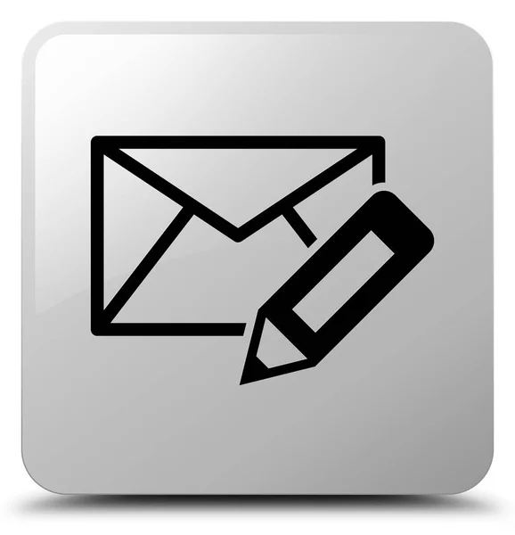 E-posta kutsal kişilerin resmi beyaz kare düğme Düzenle — Stok fotoğraf