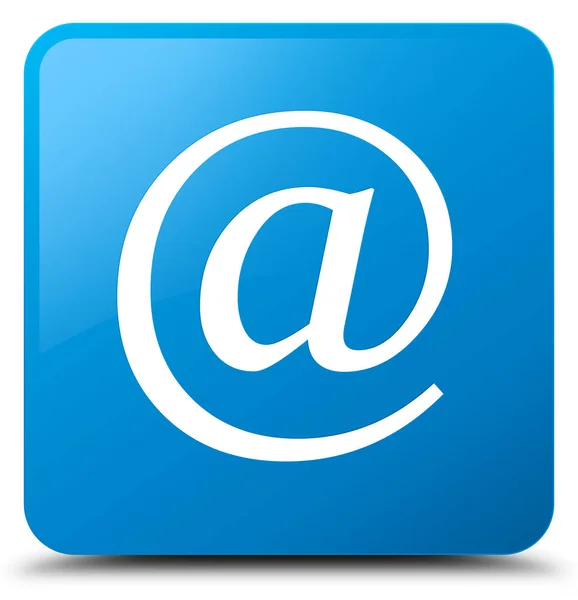 Icono de dirección de correo electrónico cyan blue square button — Foto de Stock