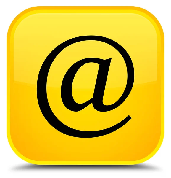 Icono de dirección de correo electrónico botón cuadrado amarillo especial — Foto de Stock