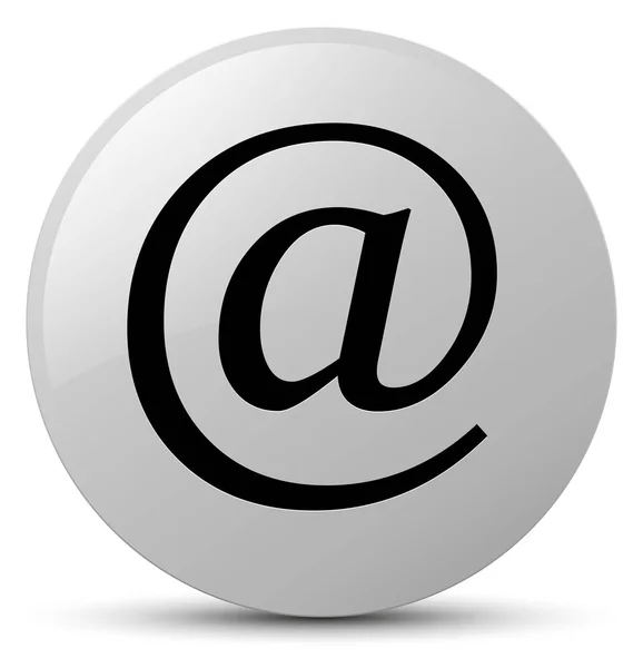 Ícone de endereço de e-mail botão redondo branco — Fotografia de Stock