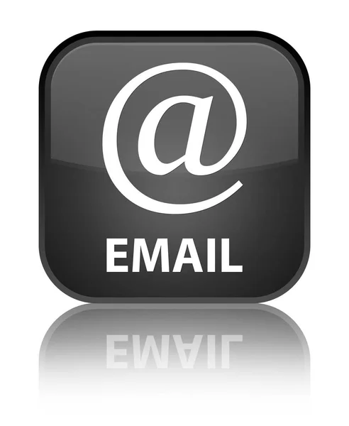 E-mail (adres pictogram) speciale zwarte vierkante knop — Stockfoto