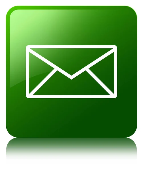 E-post ikonen gröna fyrkantiga knappen — Stockfoto
