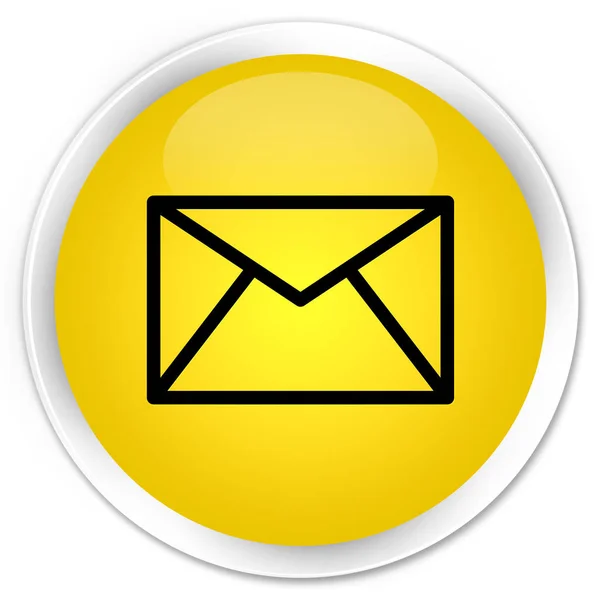 Ícone de e-mail botão redondo amarelo prémio — Fotografia de Stock