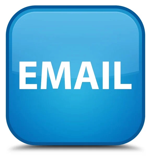 Email speciale pulsante quadrato blu ciano — Foto Stock